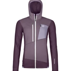 Damen Fleece Grid Hoodie Jacke