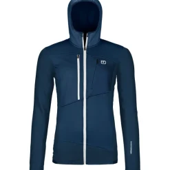 Damen Fleece Grid Hoodie Jacke