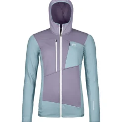 Damen Fleece Grid Hoodie Jacke