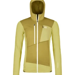 Damen Fleece Grid Hoodie Jacke