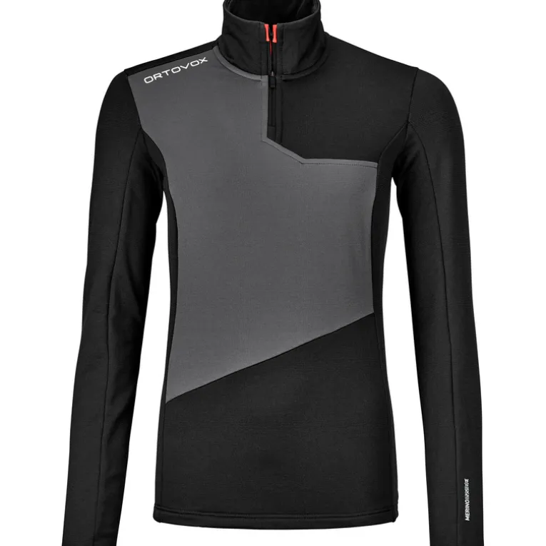Damen Fleece Light Zip Neck Longsleeve