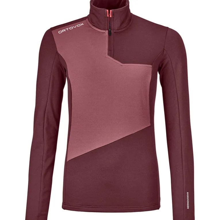 Damen Fleece Light Zip Neck Longsleeve
