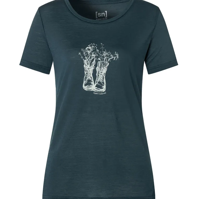Damen Flower Boots T-Shirt