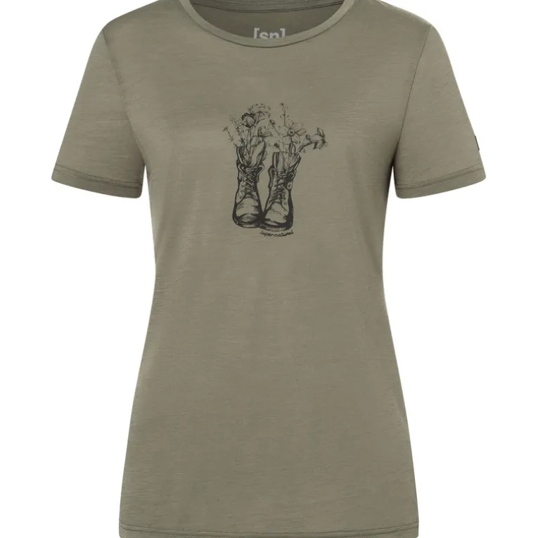 Damen Flower Boots T-Shirt