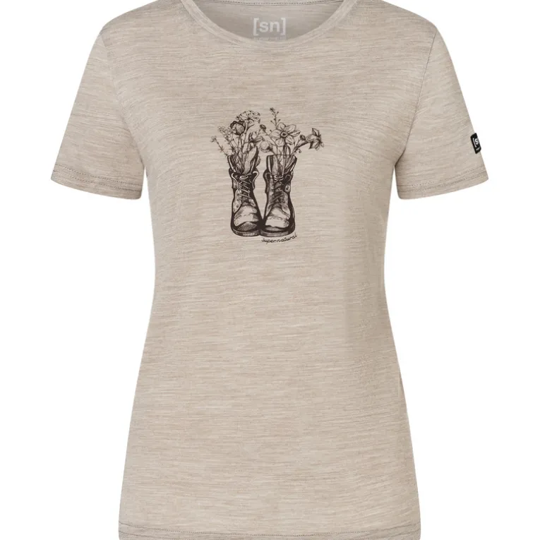 Damen Flower Boots T-Shirt