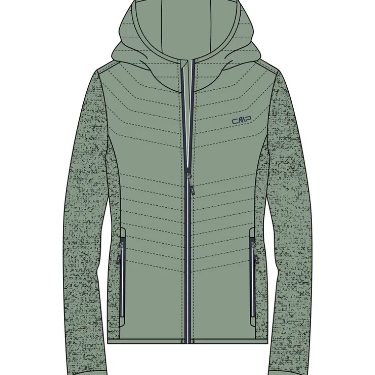 Damen Hybrid Hoodie Jacke