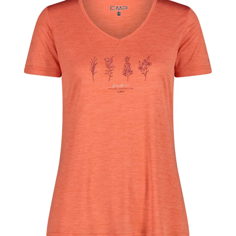 Damen Melange Print T-Shirt
