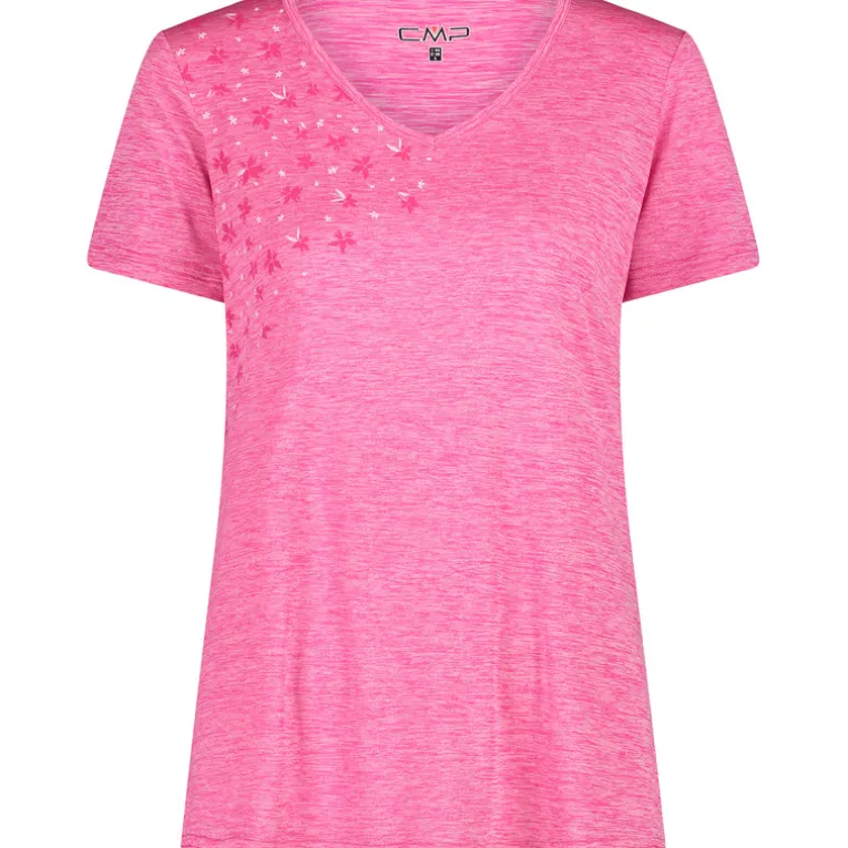 Damen Melange Print T-Shirt