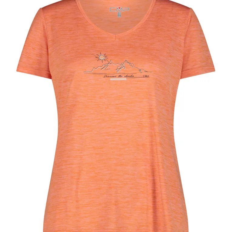 Damen Melange Print T-Shirt