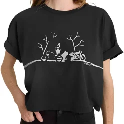 Damen Night Ride Cropped Boxy T-Shirt