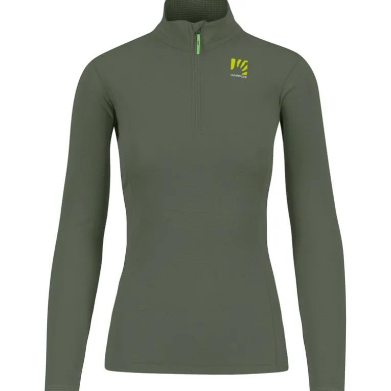 Damen Pizzocco Half Zip Longsleeve