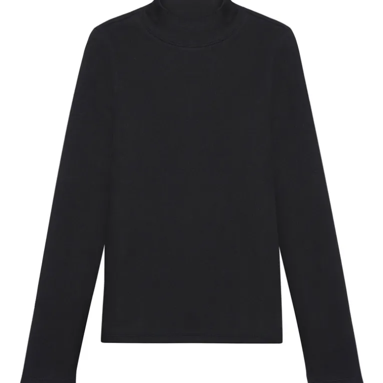 Damen Rib High Neck Longsleeve