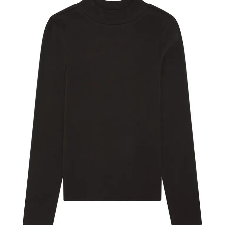 Damen Rib High Neck Longsleeve
