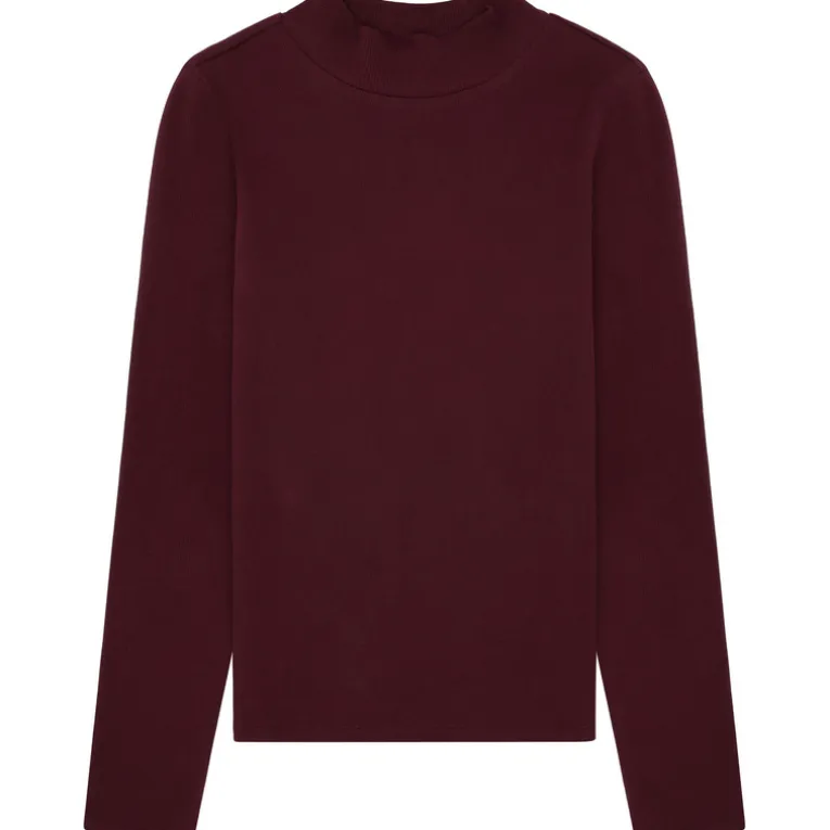 Damen Rib High Neck Longsleeve
