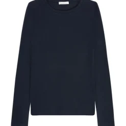 Damen Rib Scoop Neck Longsleeve
