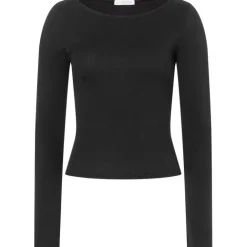 Damen Ribbed Boat Neckline Longsleeve