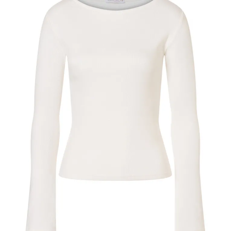 Damen Ribbed Boat Neckline Longsleeve