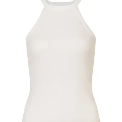 Damen Ribbed Halterneck Top
