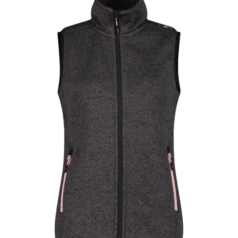 Damen Strick Fleece Weste