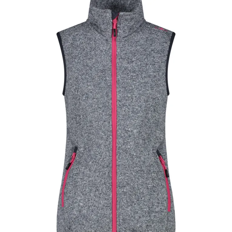 Damen Strick Fleece Weste
