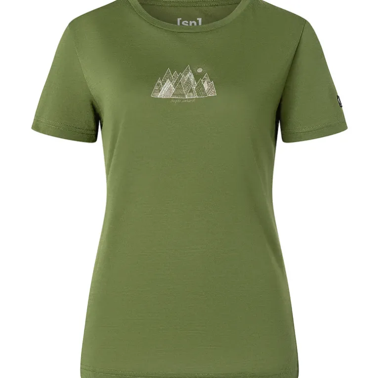Damen Top Mountain Art T-Shirt
