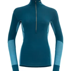 Damen Wool Mesh 190 Zip Neck Longsleeve