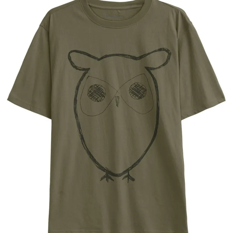 Herren Big Owl Front Print T-Shirt