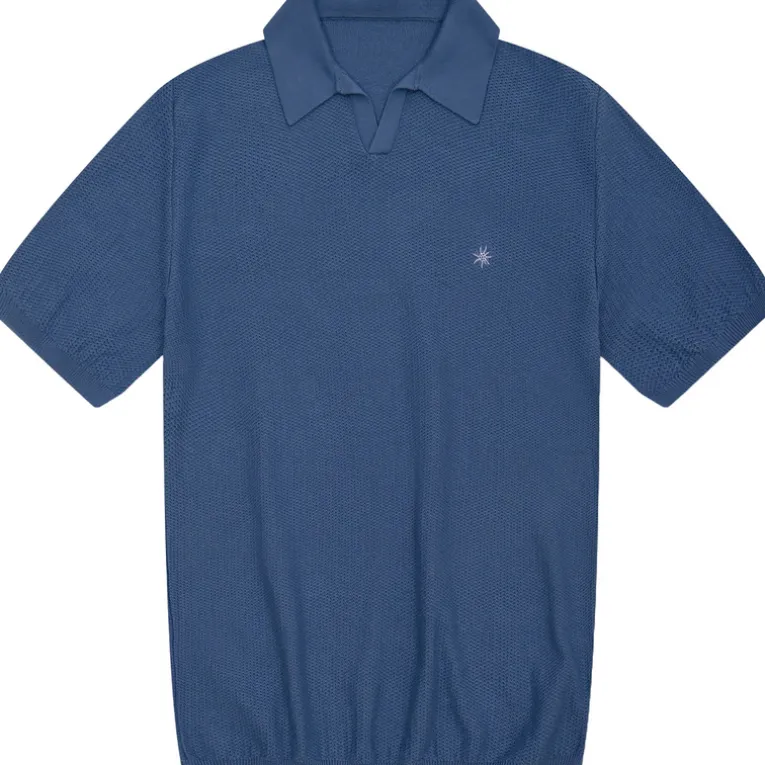 Herren Edelweiß Strick Polo T-Shirt